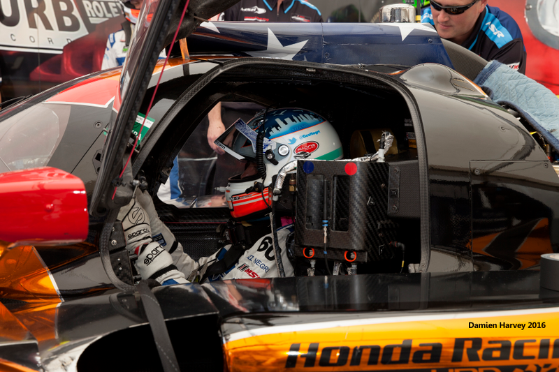 Ozz Negri inside the No. 60 Michael Shank Racing Honda Ligier JS P2.